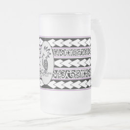 Tasse en verre glacé. Tribal Ethnic/Lavande Frostat Ölglas