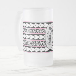 Tasse en verre glacé. Tribal Ethnic/Rose Frostat Ölglas