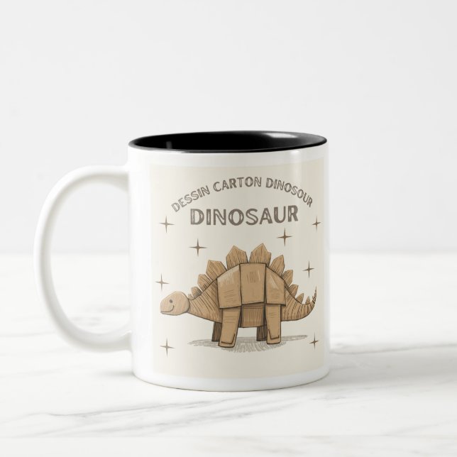 Tasse Enfant avec Adorable Dessin de Dinosaure Två-Tonad Mugg (Vänster)