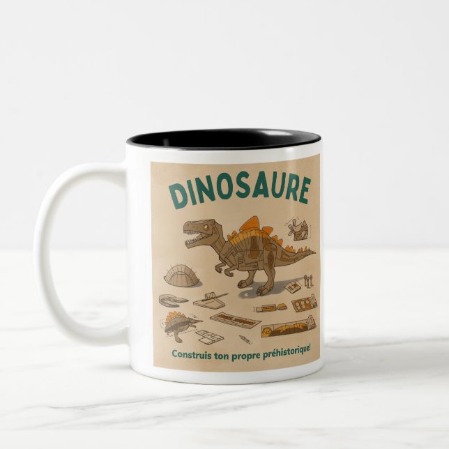 Tasse Enfant avec Adorable Dessin de Dinosaure Två-Tonad Mugg (Vänster)