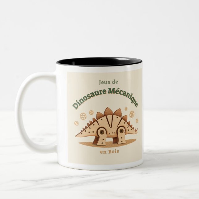 Tasse Enfant avec Adorable Dessin de Dinosaure Två-Tonad Mugg (Vänster)