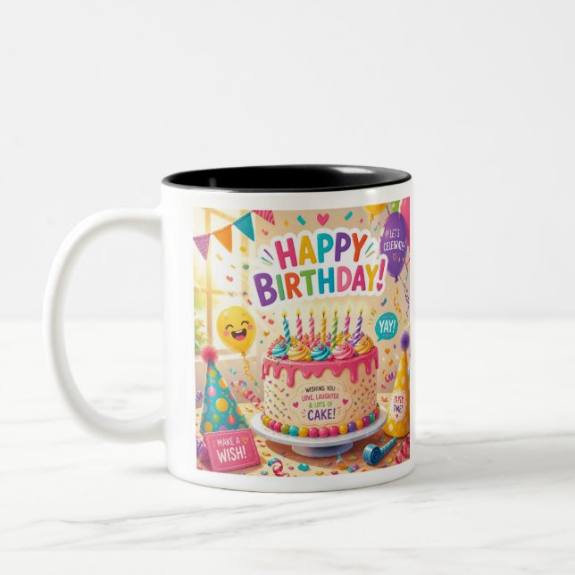 Tasse Enfant avec Adorable Dessin de Dinosaure Två-Tonad Mugg (Vänster)