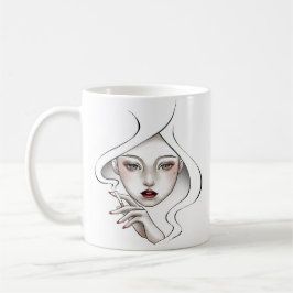 Tasse fille enfumée blanche minimal kaffemugg