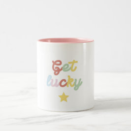 Tasse Get lucky mit Stern Två-Tonad Mugg