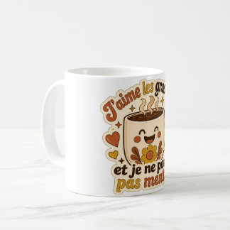 Tasse gros mug drôle – « J’aime les gros mugs et Kaffemugg