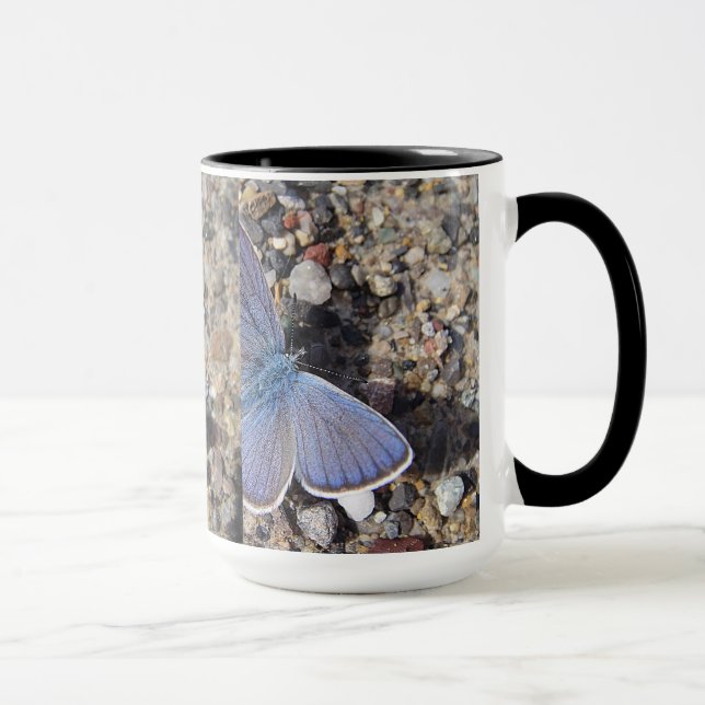 Tasse grosser blauer Schmetterling Mugg (Höger)