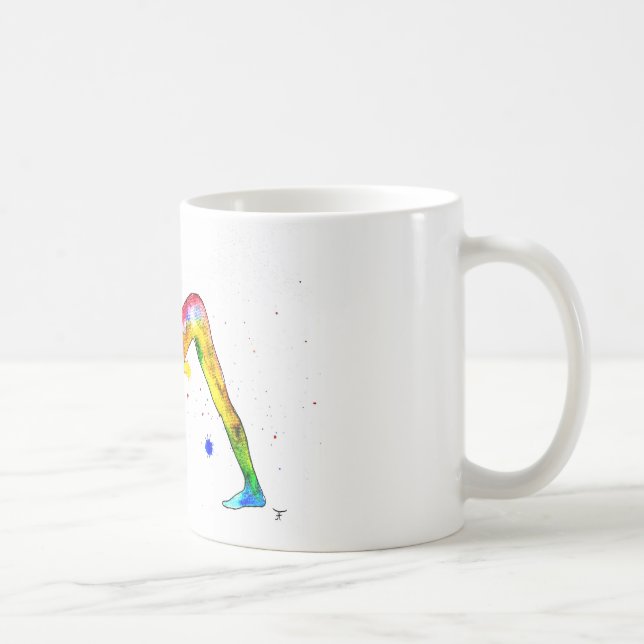 Tasse im Yoga-Aquarell-Design Kaffemugg (Höger)