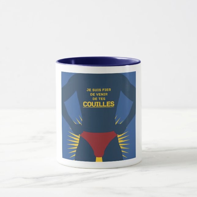 Tasse "Je suis fier de venir de tes couilles" Mugg (Center)