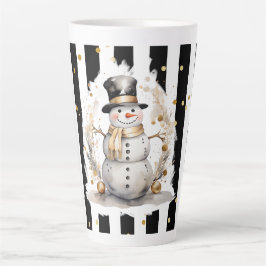 Tasse Latte Groß Snowman and Stripes Var01