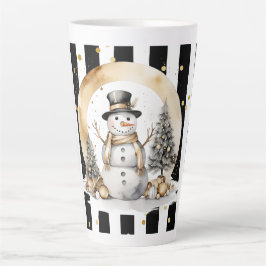 Tasse Latte Groß Snowman and Stripes Var03