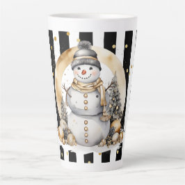 Tasse Latte Groß Snowman and Stripes Var06