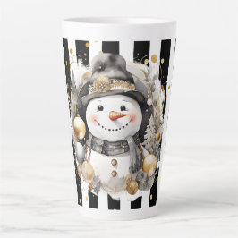Tasse Latte Groß Snowman and Stripes Var08