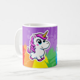 Tasse Licorne cartoon arc en ciel  Kaffemugg