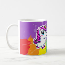 Tasse Licorne cartoon arc en ciel  Kaffemugg