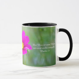 Tasse mit Cosmea-Blüte und Psalm Mugg