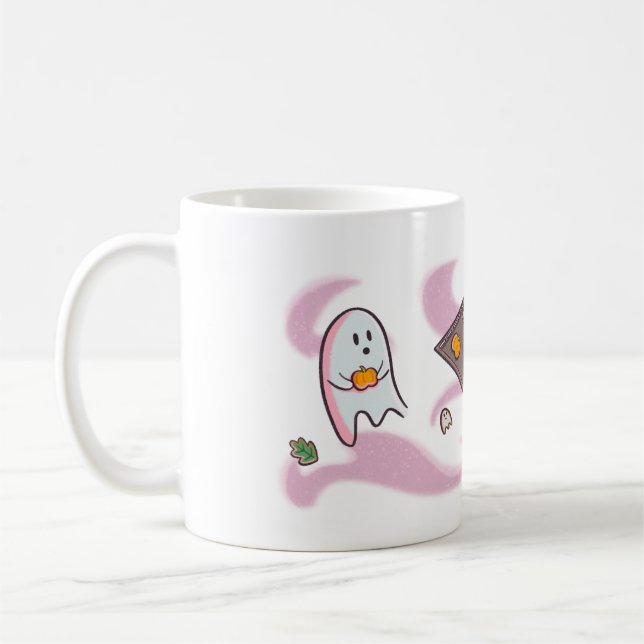 Tasse mit süßen Geistern die Kekse essen Kaffemugg (Vänster)