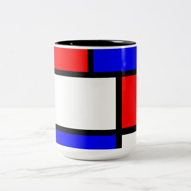 Tasse moderne style Mondrian Två-Tonad Mugg (Center)