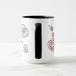 Tasse motifs graffitis cœurs love mugg