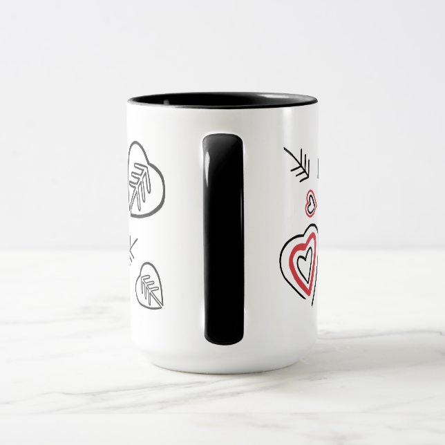 Tasse motifs graffitis cœurs love mugg (Handtag)