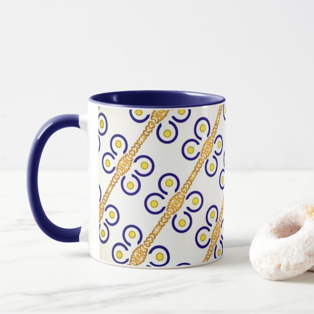 Tasse MUG 11 oz avec superbe design bleu et jaune Mugg (Med munk)
