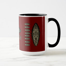 Tasse, mug African style, motifs sur fond rouge Mugg