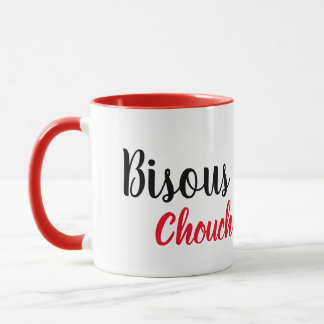 Tasse mug bisous chouchou intérieur rouge mugg