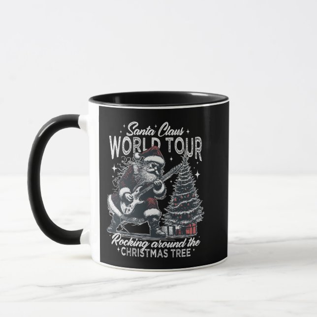 Tasse Mug de Noël Père Noël Rétro Rock Mugg (Vänster)