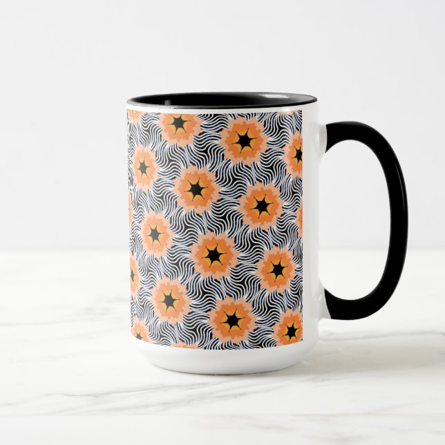 Tasse MUG Jimette Design orange blanc noir Mugg (Höger)