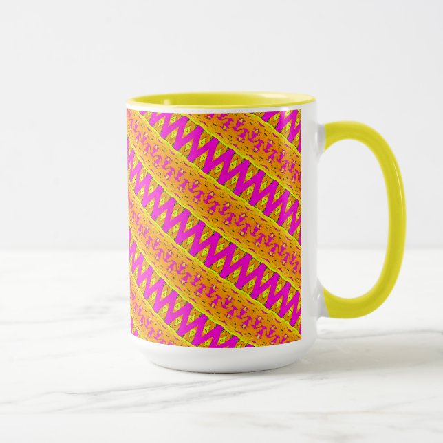 Tasse MUG Jimette Design rose orange blanc Mugg (Höger)