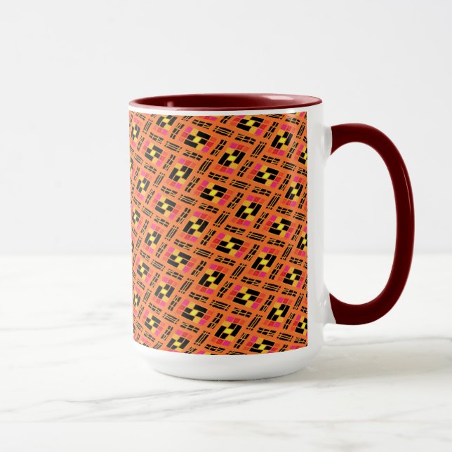 Tasse MUG Jimette Design rose orange blanc Mugg (Höger)