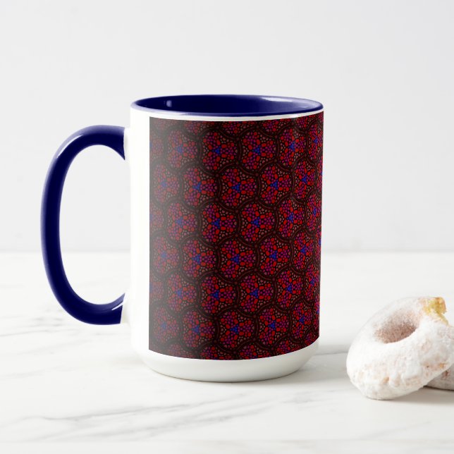 Tasse MUG Jimette Design rouge et bleue Mugg (Med munk)