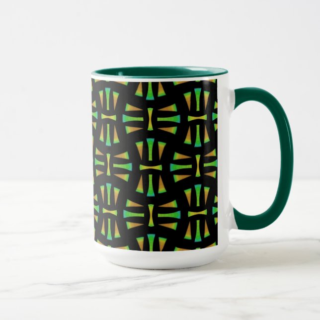 Tasse MUG Jimette Design vert orange et noir Mugg (Höger)