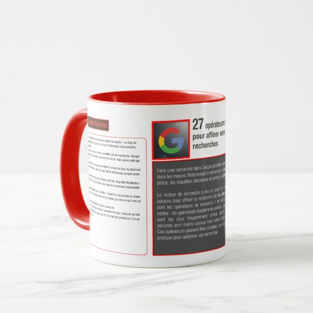Tasse mug raccourcie clavier opérateurs Google Mugg (Framsida vänster)