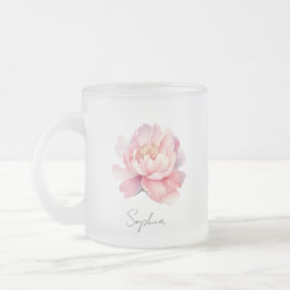 Tasse / Mug transparent Pivoine Rose Personnalisé Frostad Glasmugg