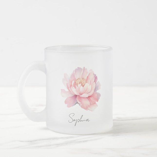 Tasse / Mug transparent Pivoine Rose Personnalisé Frostad Glasmugg (Vänster)