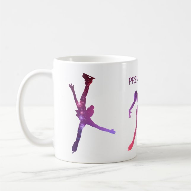 Tasse pour patineuse - Silhouette Rose Violet star Kaffemugg (Vänster)