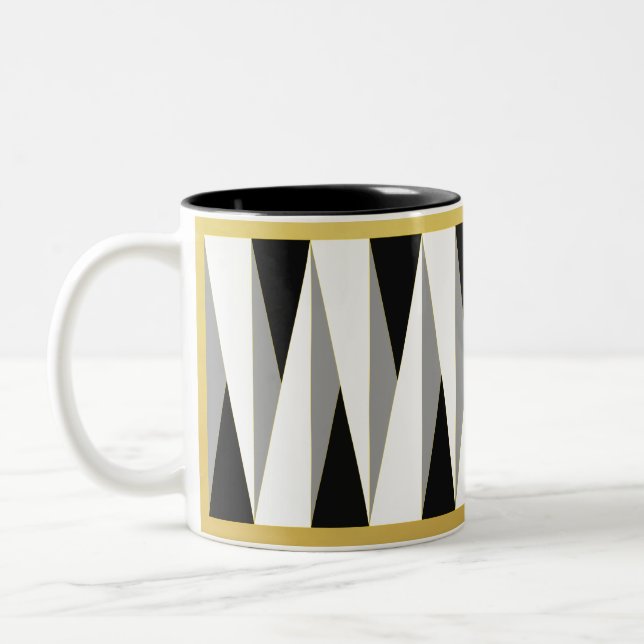 tasse | schwarz | weiss | gold | triangle °2 Två-Tonad mugg (Vänster)
