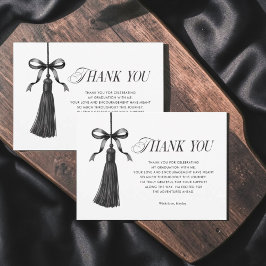 Tassel Black Bow Graduation Party Simple Tack Kort