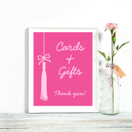 Tassel Bow Rosa Studenten Poster