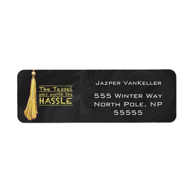 Tassel Hassle Guld Returadress Etikett (Framsidan)