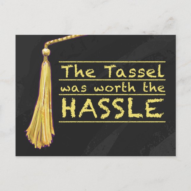 Tassel Hassle Guld Vykort (Framsida)