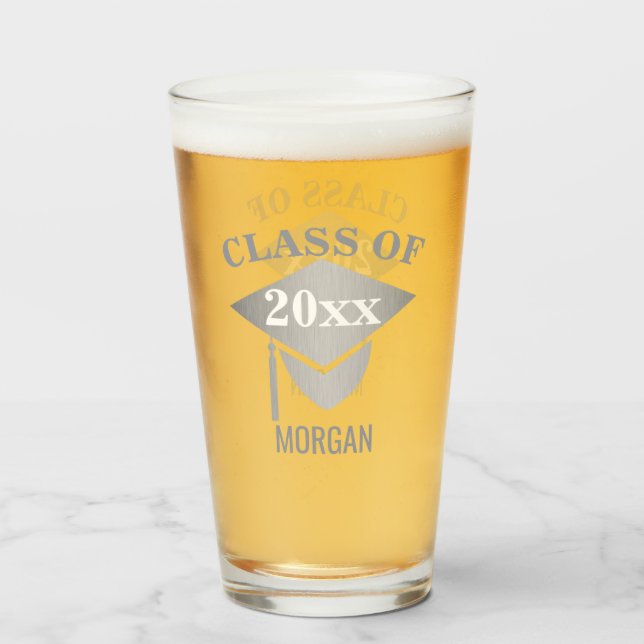 Tassel Roligt Reunion studenten Silver Glaskopp (Framsida fylld)