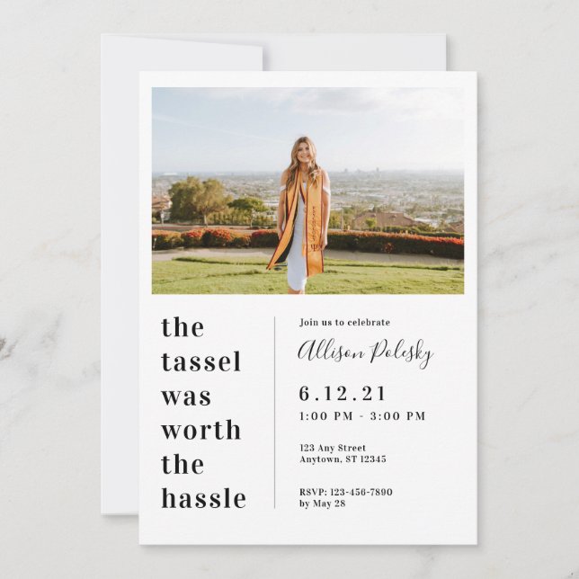 Tassel var värd Hassle Studenten klass 2024 Inbjudningar (Framsida)