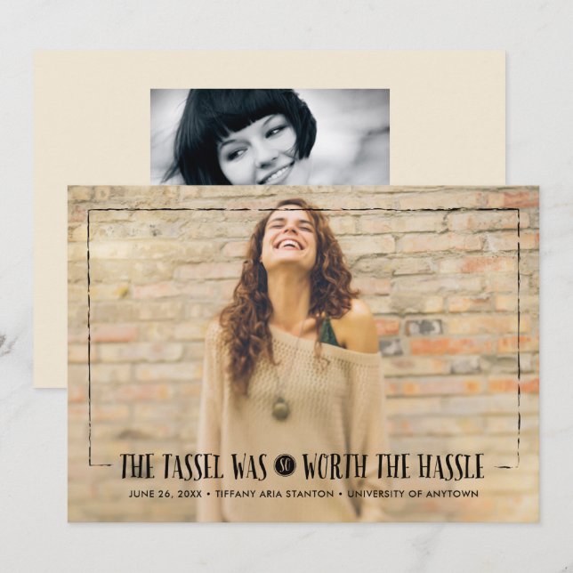 Tassel värd Hassle Studenten inbjudan (Fram/baksida)