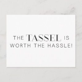 TASSEL WORTH HASSLE GRAD STUDENTEN UTTRYCKER CO MEDDELANDE VYKORT