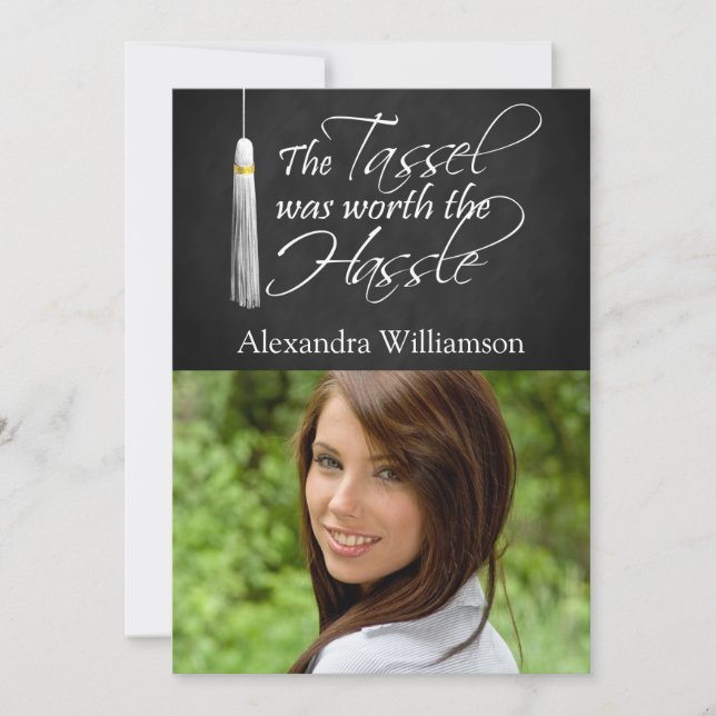 Tassel Worth of the Hassle Photo Studenten Inbjudningar (Framsida)