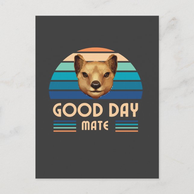 Tassie Tiger Thylacine Tasmanian Varg Retro Vykort (Framsida)