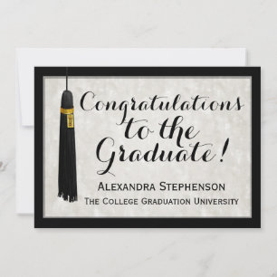 Tassle Grattis Student College Graduation Inbjudningar