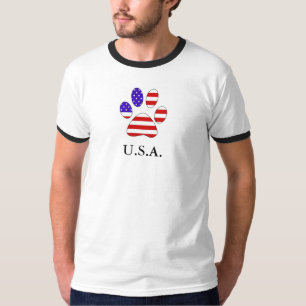 Tasstryck med amerikanska flaggan t-shirt