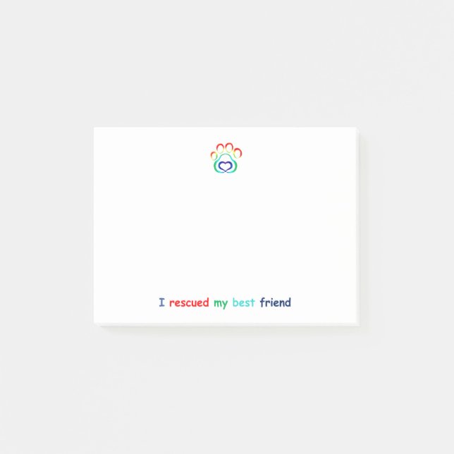 Tasstryck Posta-Honom anteckningsbok, räddinghund Post-it Block (Framsida)